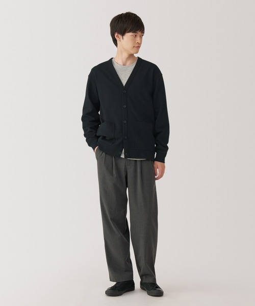 無印良品（ムジルシリョウヒン）の「紳士　二重編みミラノリブＶネックカーディガン（カーディガン/ボレロ・メンズ・ブラック/グレー/ダークグリーン/ブルー・S/M/L/XL）」の5枚目の写真