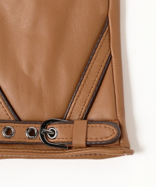 Ray BEAMS（レイビームス）の「レザー ベルト グローブ（手袋・レディース・レッド/ブラウン系その他3/ブラック・ONE SIZE）」の16枚目の写真