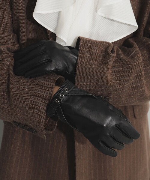 Ray BEAMS（レイビームス）の「レザー ベルト グローブ（手袋・レディース・レッド/ブラウン系その他3/ブラック・ONE SIZE）」の19枚目の写真
