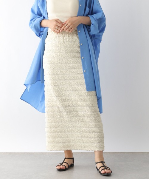 LEPSIM(レプシィム)の「ジャガードナロースカート 143068(スカート・レディース・ブラック/アイボリー・FREE)」の1枚目の写真