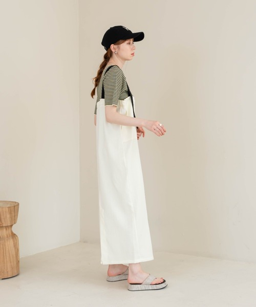 hinari（ヒナリ）の「サロペットスカート（ジャンパースカート・レディース・アイボリー・SMALL）」の2枚目の写真