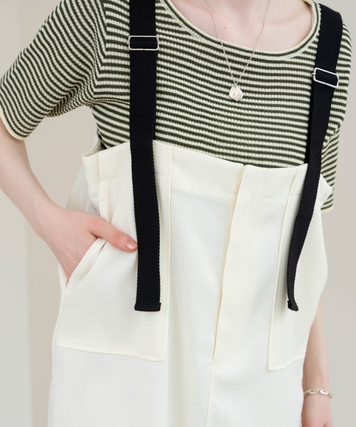 hinari（ヒナリ）の「サロペットスカート（ジャンパースカート・レディース・アイボリー・SMALL）」の5枚目の写真