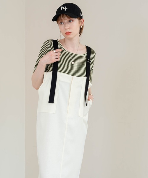 hinari（ヒナリ）の「サロペットスカート（ジャンパースカート・レディース・アイボリー・SMALL）」の8枚目の写真