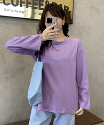 ルーズシルエット シンプルロングTシャツ