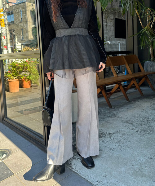 Kastane（カスタネ）の「*【新色追加】プリーツスラックスワイドパンツ（スラックス・レディース・グレー/ブラウン/ライトグレー・FREE）」の5枚目の写真