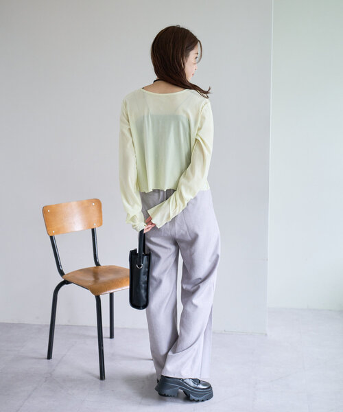 Kastane（カスタネ）の「*【新色追加】プリーツスラックスワイドパンツ（スラックス・レディース・グレー/ブラウン/ライトグレー・FREE）」の10枚目の写真