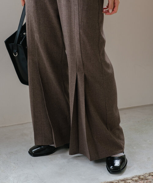 Kastane（カスタネ）の「*【新色追加】プリーツスラックスワイドパンツ（スラックス・レディース・グレー/ブラウン/ライトグレー・FREE）」の17枚目の写真
