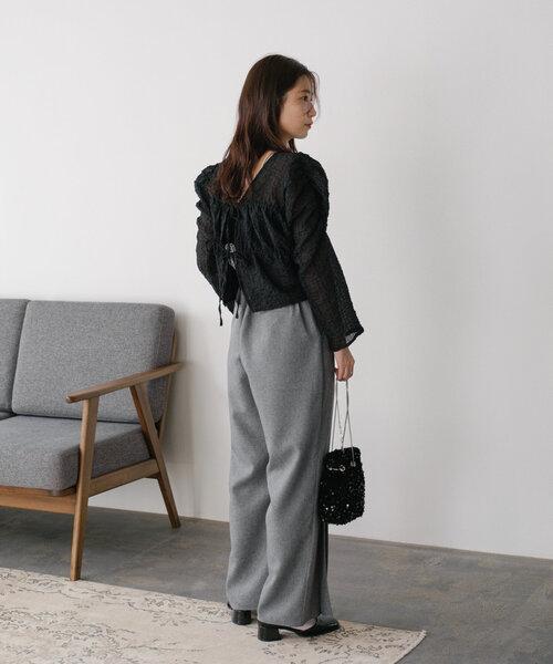 Kastane（カスタネ）の「*【新色追加】プリーツスラックスワイドパンツ（スラックス・レディース・グレー/ブラウン/ライトグレー・FREE）」の21枚目の写真