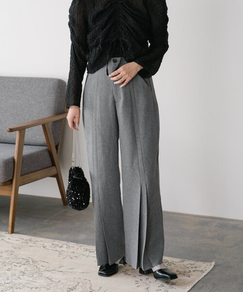 Kastane（カスタネ）の「*【新色追加】プリーツスラックスワイドパンツ