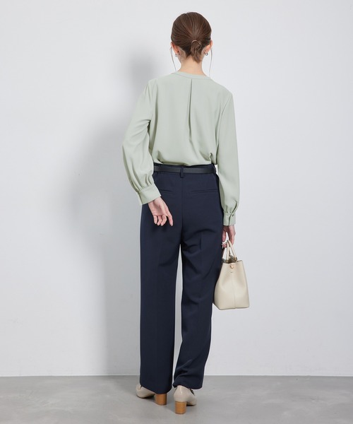 ROPE' PICNIC(ロペピクニック)の「【WEB限定】2サイズ展開/メタルボタンボウタイ風ブラウス(シャツ/ブラウス・レディース・チャコールグレー/ライトグリーン/ホワイト/ラベンダー・36/38)」の18枚目の写真