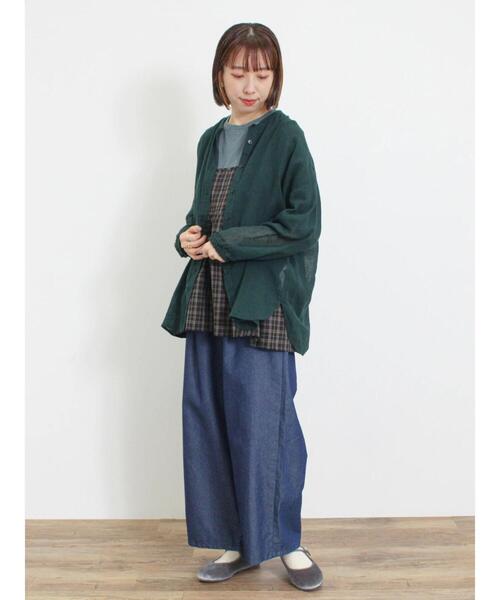 Samansa Mos2（サマンサ モスモス）の「ガーゼバンドカラーシャツ（シャツ/ブラウス・レディース・キナリ/グリーン/ブラック/マスタード・F）」の17枚目の写真