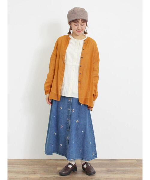 Samansa Mos2（サマンサ モスモス）の「ガーゼバンドカラーシャツ（シャツ/ブラウス・レディース・キナリ/グリーン/ブラック/マスタード・F）」の20枚目の写真