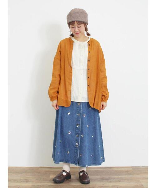 Samansa Mos2（サマンサ モスモス）の「ガーゼバンドカラーシャツ（シャツ/ブラウス・レディース・キナリ/グリーン/ブラック/マスタード・F）」の21枚目の写真