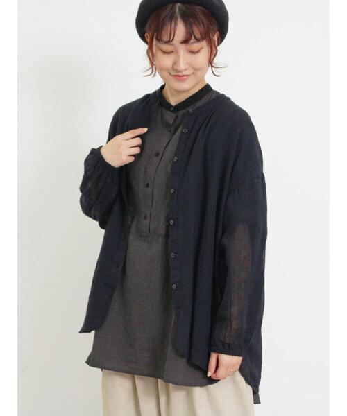 Samansa Mos2（サマンサ モスモス）の「ガーゼバンドカラーシャツ（シャツ/ブラウス・レディース・キナリ/グリーン/ブラック/マスタード・F）」の22枚目の写真