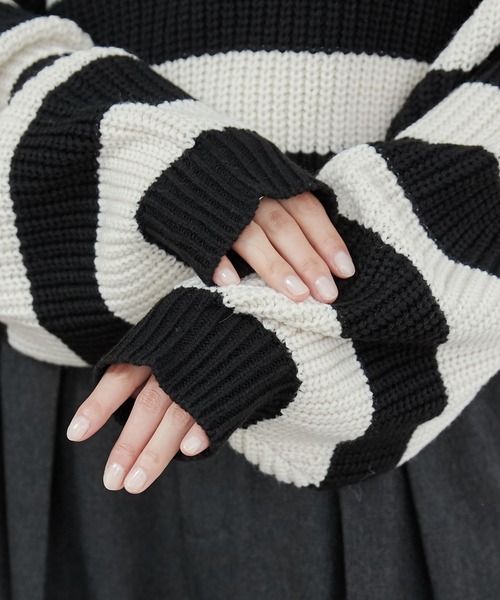 WEGO（ウィゴー）の「WEGO/ハーフジップニットプルオーバー（ニット/セーター・レディース・その他1/ホワイト系その他/ワイン・FREE）」の14枚目の写真