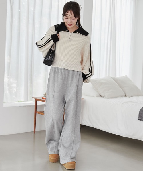 WEGO（ウィゴー）の「WEGO/ハーフジップニットプルオーバー（ニット/セーター・レディース・その他1/ホワイト系その他/ワイン・FREE）」の20枚目の写真