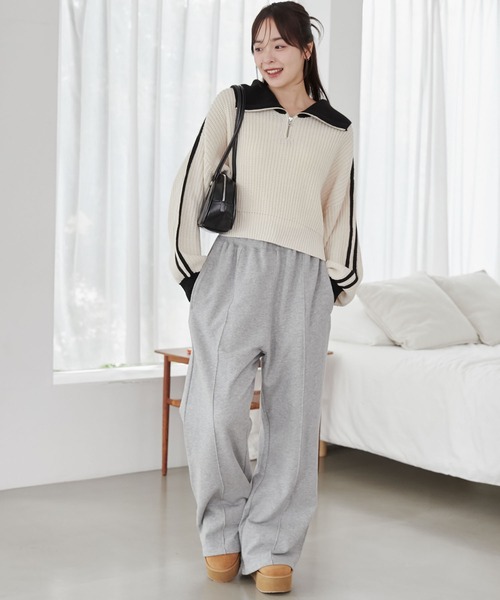 WEGO（ウィゴー）の「WEGO/ハーフジップニットプルオーバー（ニット/セーター・レディース・その他1/ホワイト系その他/ワイン・FREE）」の11枚目の写真