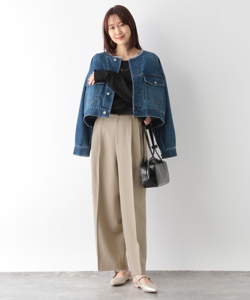 GLOBAL WORK（グローバルワーク）の「MATINEE LINE/お手入れらくらくSET UPワイドパンツ/140462（スラックス・レディース・ライトベージュ/ブラウン/チャコール・MEDIUM/LARGE/SMALL）」の22枚目の写真