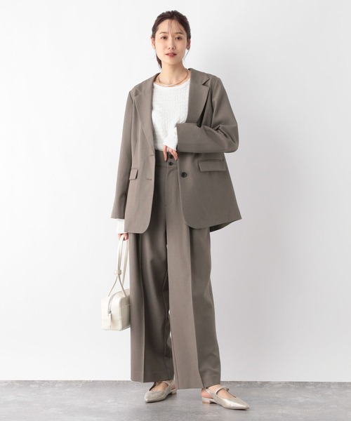 GLOBAL WORK（グローバルワーク）の「MATINEE LINE/お手入れらくらくSET UPワイドパンツ/140462（スラックス・レディース・ライトベージュ/ブラウン/チャコール・MEDIUM/LARGE/SMALL）」の14枚目の写真