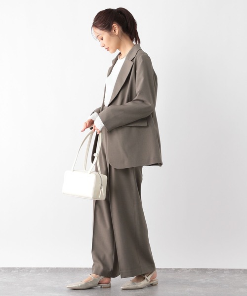 GLOBAL WORK（グローバルワーク）の「MATINEE LINE/お手入れらくらくSET UPワイドパンツ/140462（スラックス・レディース・ライトベージュ/ブラウン/チャコール・MEDIUM/LARGE/SMALL）」の18枚目の写真