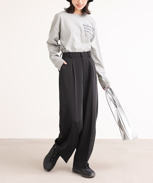 n'OrLABEL（ノアールレーベル）の「『テキストプリントロンT』（Tシャツ/カットソー・レディース・ボルドー/ネイビー/杢グレー/オフホワイト・2/1）」の11枚目の写真