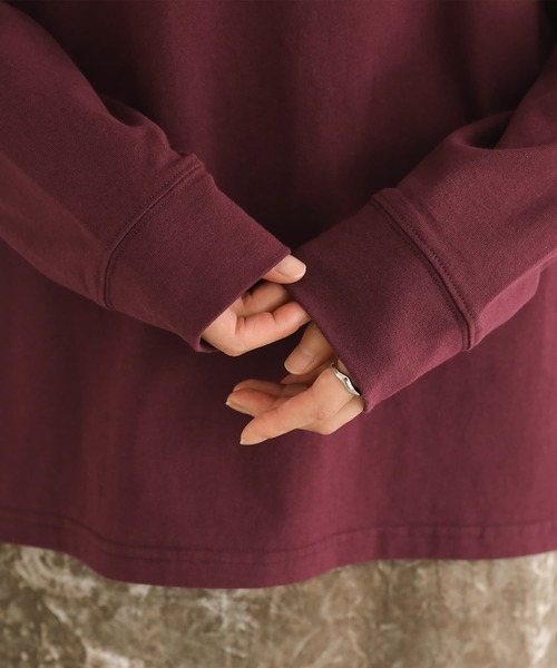 n'OrLABEL（ノアールレーベル）の「『テキストプリントロンT』（Tシャツ/カットソー・レディース・ボルドー/ネイビー/杢グレー/オフホワイト・2/1）」の5枚目の写真