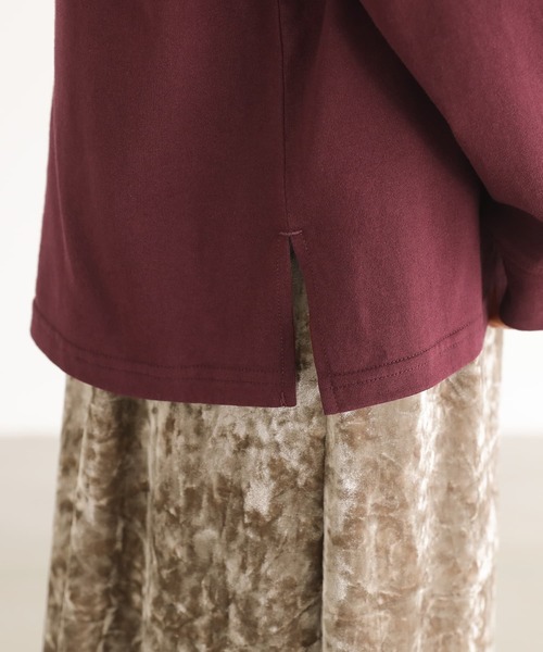 n'OrLABEL（ノアールレーベル）の「『テキストプリントロンT』（Tシャツ/カットソー・レディース・ボルドー/ネイビー/杢グレー/オフホワイト・2/1）」の6枚目の写真