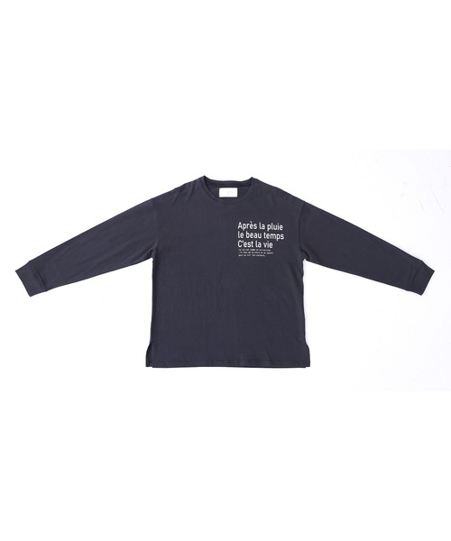 n'OrLABEL（ノアールレーベル）の「『テキストプリントロンT』（Tシャツ/カットソー・レディース・ボルドー/ネイビー/杢グレー/オフホワイト・2/1）」の9枚目の写真