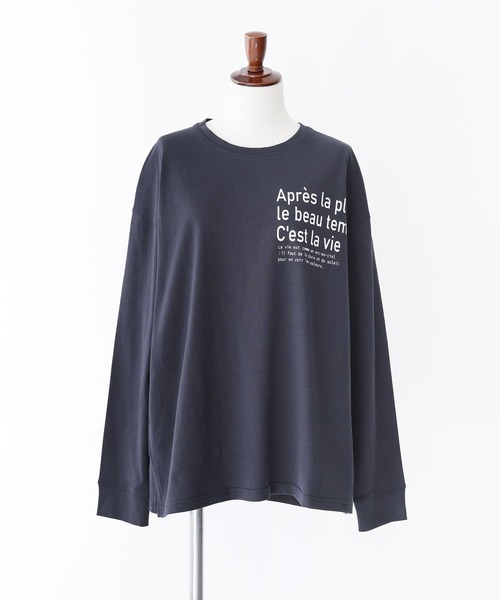 n'OrLABEL（ノアールレーベル）の「『テキストプリントロンT』（Tシャツ/カットソー・レディース・ボルドー/ネイビー/杢グレー/オフホワイト・2/1）」の22枚目の写真