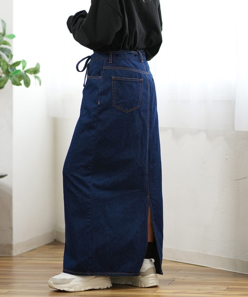 ムラサキスポーツ（ムラサキスポーツ）の「RIKKA FEMME/リッカファム デニムスカート RF24FW08（スカート・レディース・ホワイト/ブルー・L/M）」の3枚目の写真