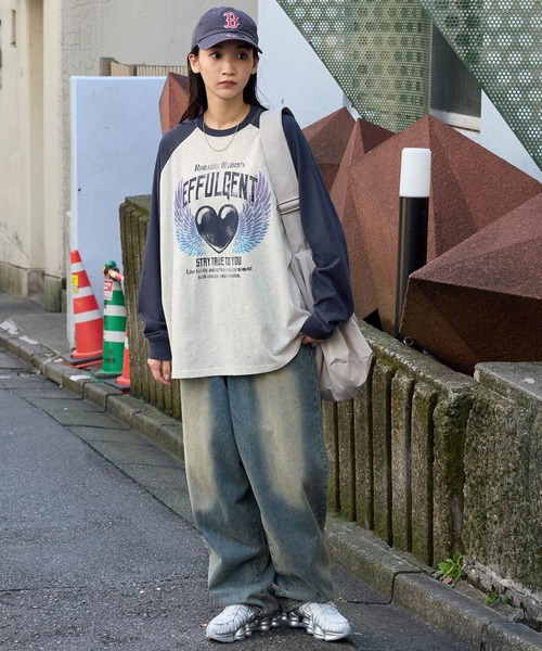 ヴィンテージライクプリントラグランロンT MONO-MART│MONO-MART