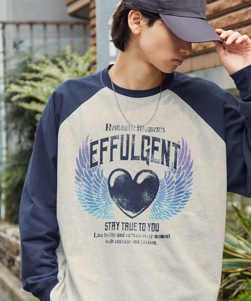 MONO-MART（モノマート）の「ヴィンテージライクプリントラグランロンT（Tシャツ/カットソー・レディース・グレー系/ブラウン/ネイビー/チャコールグレー/ブラック/ブラウン系/ワイン・L/M）」の18枚目の写真