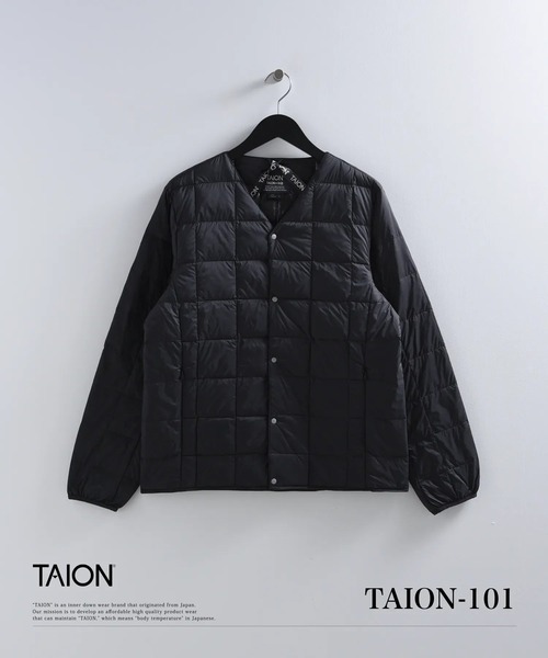 TAION(タイオン)の「【TAION(タイオン)】〈メンズ〉ベーシック Vネックボタン インナーダウンジャケット(ダウンジャケット/コート・メンズ・ダークネイビー/ベージュ/チャコール/ネイビー/チョコ/オフホワイト/オリーブ/ダークオリーブ/ブラック・XL/XS/L/M/S/2XL/3XL)」の1枚目の写真
