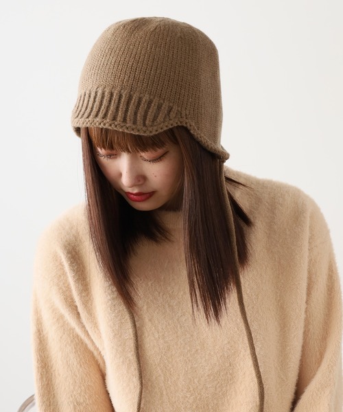 ROOPTOKYO（ループトウキョウ）の「knitted bucket hat/ニットバケットハット ボンネットハット（ハット・レディース・ブラック/グレー/ホワイト/ブラウン/キャメル/レッド・FREE）」の22枚目の写真