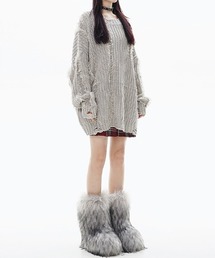 Chick（チック）の「Fringe damage knit / フリンジダメージニット（ニット/セーター）」