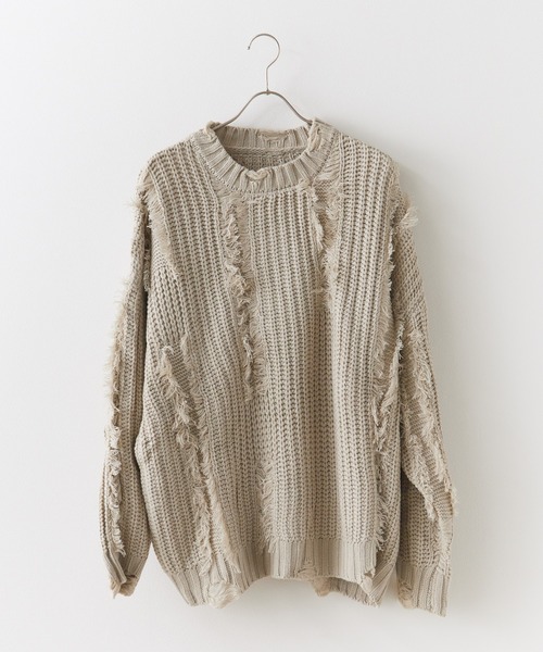 セール】Fringe damage knit / フリンジダメージニット（ニット