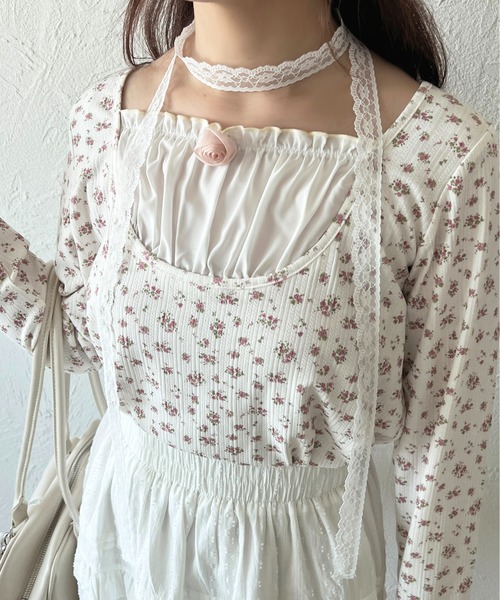 apres jour(アプレジュール)の「レースリボン付きレイヤード風トップス【ZOZOTOWN限定アイテム】(Tシャツ/カットソー・レディース・ブルー/ライトグレー/ピンク・X-LARGE/フリー)」の18枚目の写真