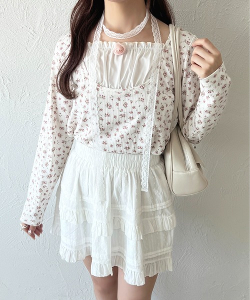 apres jour(アプレジュール)の「レースリボン付きレイヤード風トップス【ZOZOTOWN限定アイテム】(Tシャツ/カットソー・レディース・ブルー/ライトグレー/ピンク・X-LARGE/フリー)」の19枚目の写真