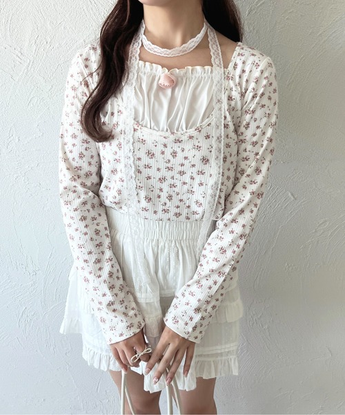 apres jour(アプレジュール)の「レースリボン付きレイヤード風トップス【ZOZOTOWN限定アイテム】(Tシャツ/カットソー・レディース・ブルー/ライトグレー/ピンク・X-LARGE/フリー)」の21枚目の写真