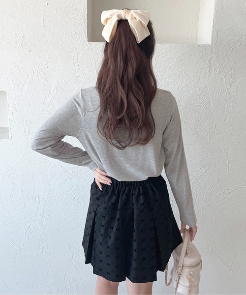apres jour(アプレジュール)の「レースリボン付きレイヤード風トップス【ZOZOTOWN限定アイテム】(Tシャツ/カットソー・レディース・ブルー/ライトグレー/ピンク・X-LARGE/フリー)」の8枚目の写真