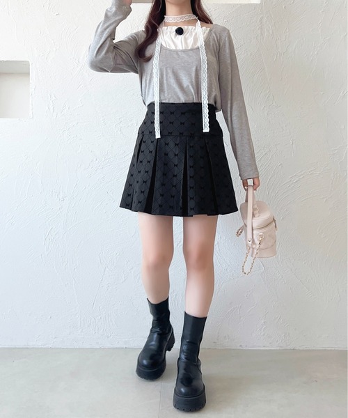 apres jour(アプレジュール)の「レースリボン付きレイヤード風トップス【ZOZOTOWN限定アイテム】(Tシャツ/カットソー・レディース・ブルー/ライトグレー/ピンク・X-LARGE/フリー)」の10枚目の写真