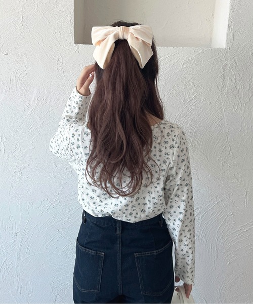 apres jour(アプレジュール)の「レースリボン付きレイヤード風トップス【ZOZOTOWN限定アイテム】(Tシャツ/カットソー・レディース・ブルー/ライトグレー/ピンク・X-LARGE/フリー)」の15枚目の写真