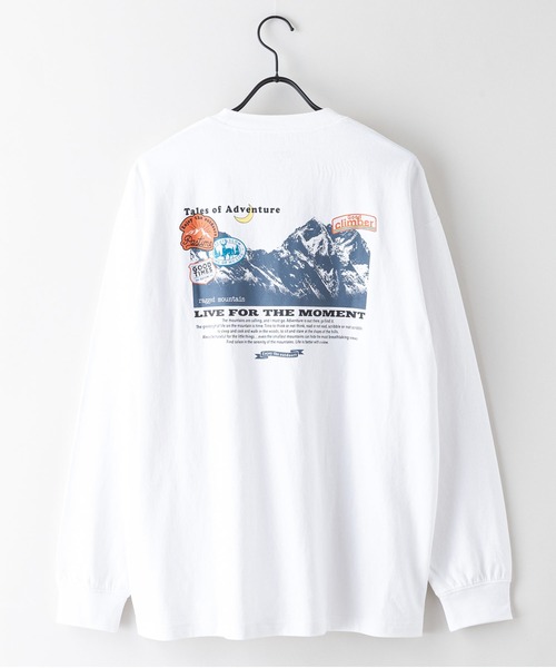 ragged mountain（ラギットマウンテン）の「【RAGGED MOUNTAIN/ラギットマウンテン】バックプリント ロングスリーブTシャツ（Tシャツ/カットソー・メンズ・グレイッシュブルー/カーキ/ブラック/ホワイト・X-LARGE/LARGE/MEDIUM）」の6枚目の写真