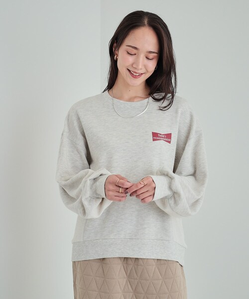 Cutie Blonde(キューティーブロンド)の「【S-LL/洗える】大人カジュアルコーデに プリントアソート 切替ドルマンスウェット(スウェット・レディース・アイボリー系/グレー系1/チャコール/ネイビー系3/ワイン系6/ホワイト系その他6・01/02/03/04)」の13枚目の写真