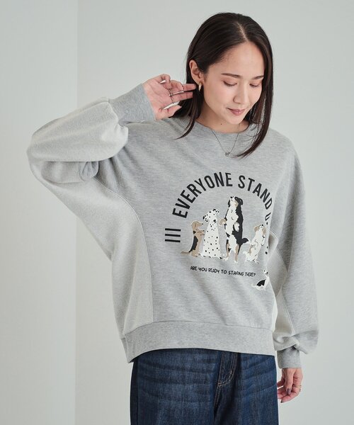 Cutie Blonde(キューティーブロンド)の「【S-LL/洗える】大人カジュアルコーデに プリントアソート 切替ドルマンスウェット(スウェット・レディース・アイボリー系/グレー系1/チャコール/ネイビー系3/ワイン系6/ホワイト系その他6・01/02/03/04)」の17枚目の写真