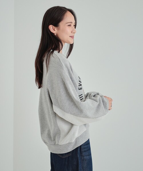 Cutie Blonde(キューティーブロンド)の「【S-LL/洗える】大人カジュアルコーデに プリントアソート 切替ドルマンスウェット(スウェット・レディース・アイボリー系/グレー系1/チャコール/ネイビー系3/ワイン系6/ホワイト系その他6・01/02/03/04)」の18枚目の写真