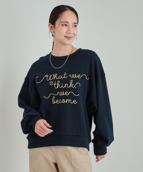 Cutie Blonde(キューティーブロンド)の「【S-LL/洗える】大人カジュアルコーデに プリントアソート 切替ドルマンスウェット(スウェット・レディース・アイボリー系/グレー系1/チャコール/ネイビー系3/ワイン系6/ホワイト系その他6・01/02/03/04)」の21枚目の写真