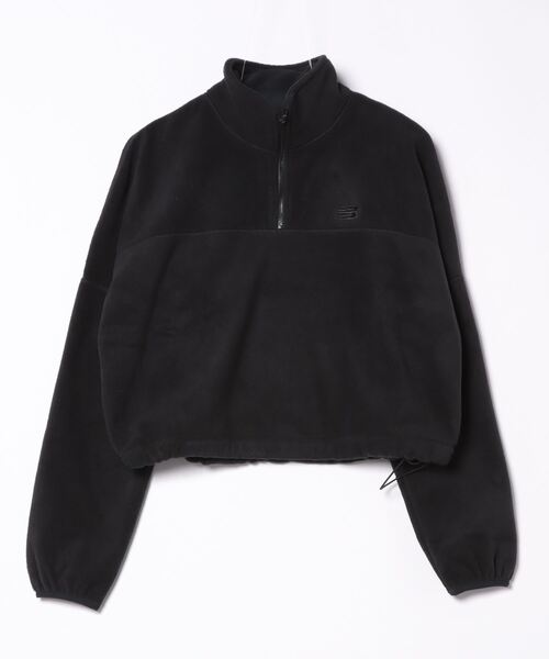 新品　New Balance プルオーバー　黒 セール】New Balance ニューバランス W ポーラーフリースハーフジップ