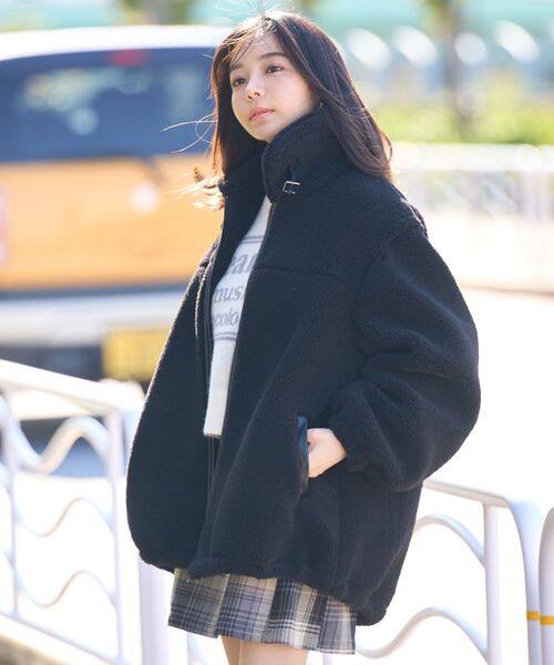 Ariaアリア　mallow blue シアーブルゾン　新品未使用 110-140cm/洗える/男女兼用】さらりと羽織れる パイピング ボア