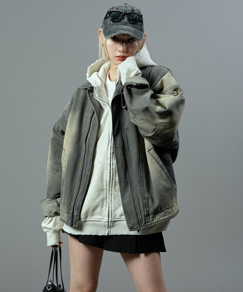 PUBLUX(パブリュクス)の「PUBLUX/パブリュクス ヴィンテージライクデニムジャケット(限定展開)(デニムジャケット・メンズ・ブルー/ブラック・SMALL/MEDIUM/LARGE)」の3枚目の写真